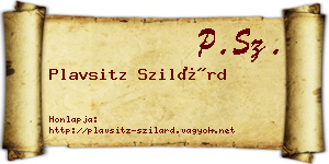 Plavsitz Szilárd névjegykártya