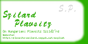 szilard plavsitz business card